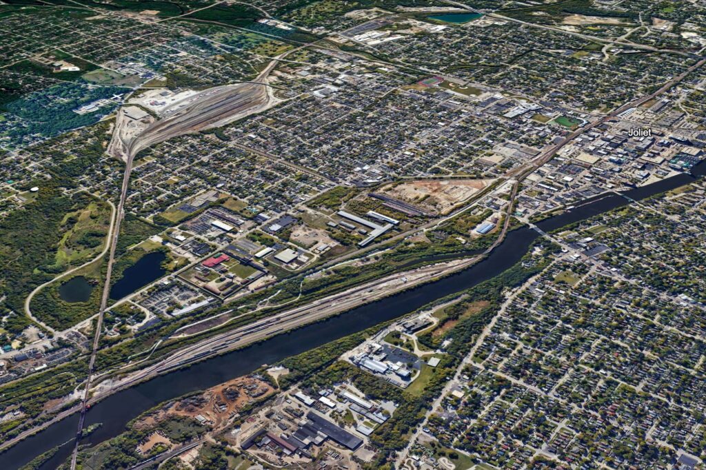 Satellite imagery of Joliet, a city in Illinois